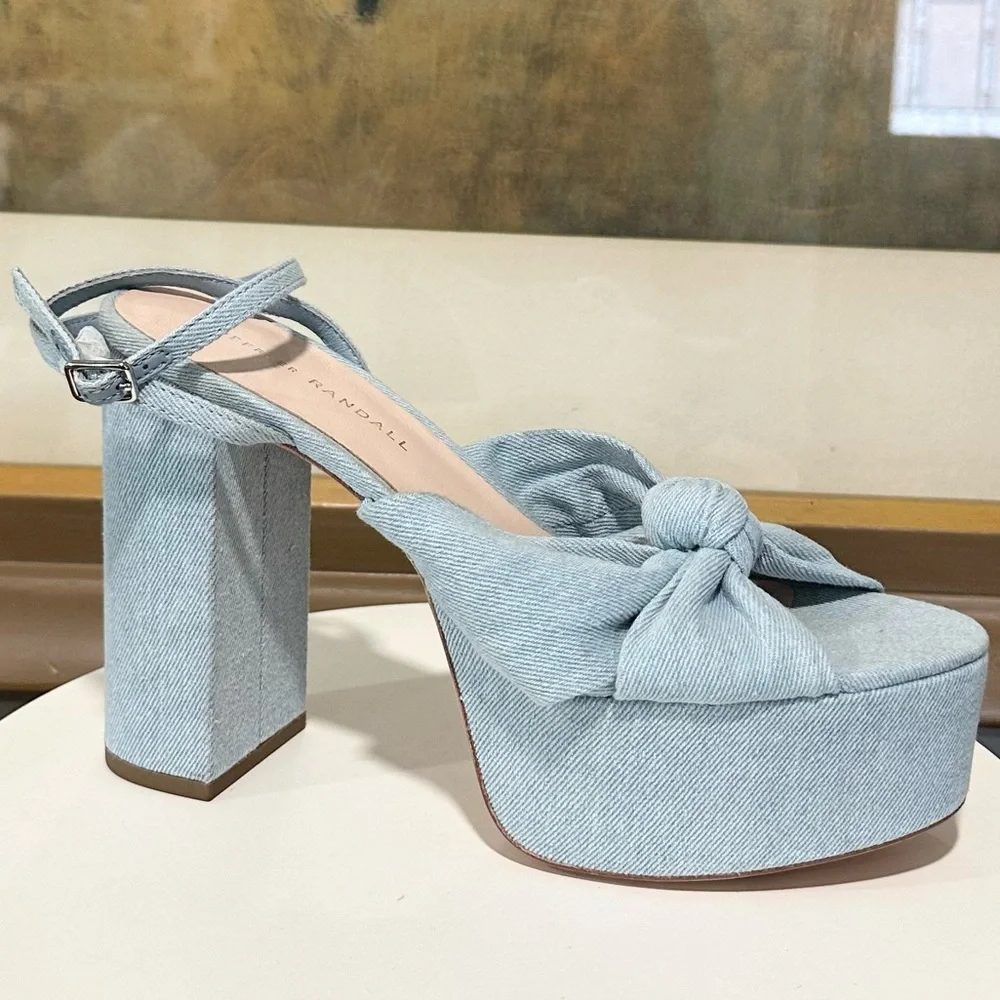 🌹LOEFFLER RANDALL🌹 Roz 120MM Knot Platform Sandals Size: 7.5